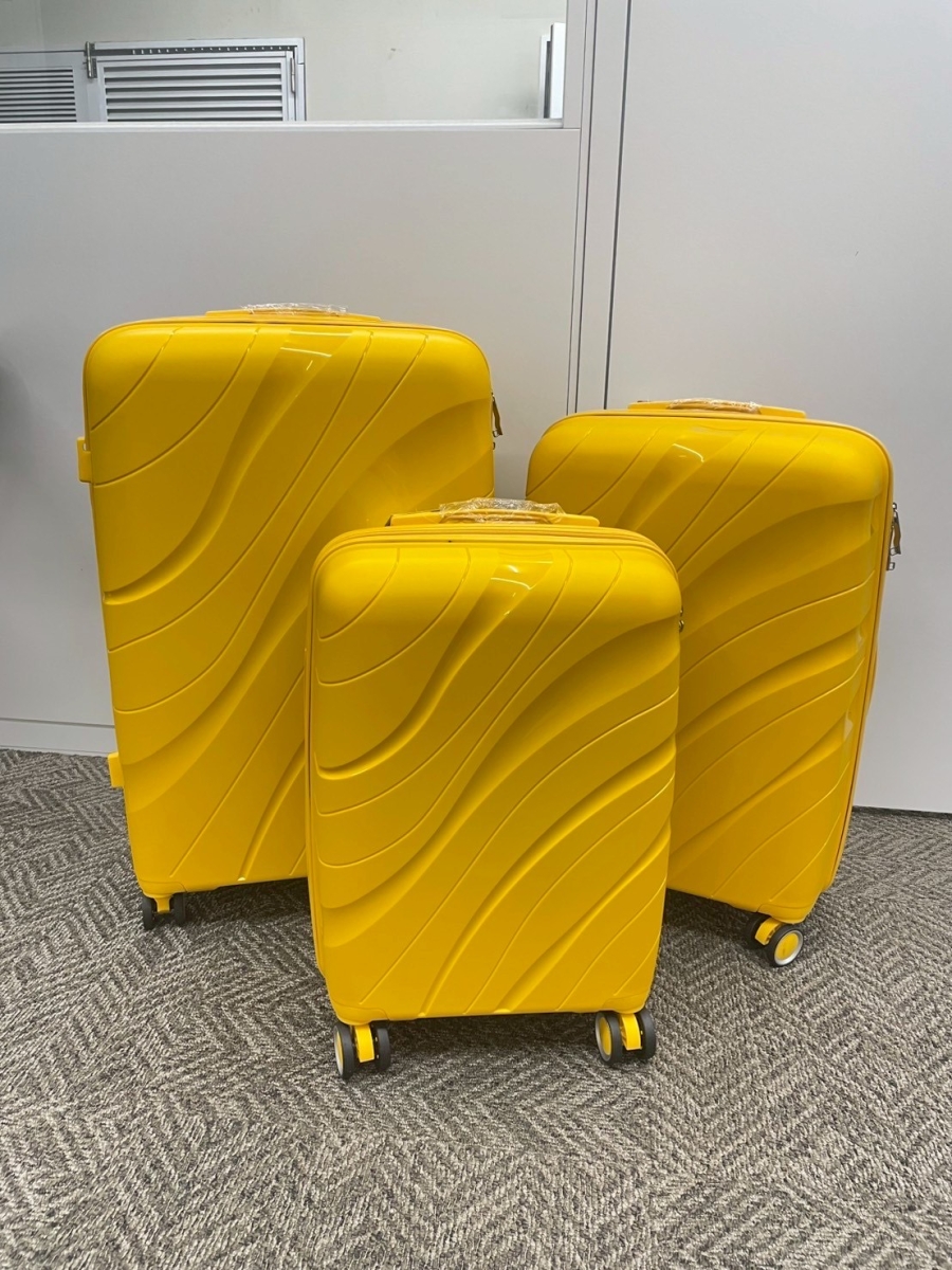 軽量4輪キャスター(3サイズ込・イエロー 3サイズ込み、約39×56×21.5cm 約43×65×26、49×75×29.5cm