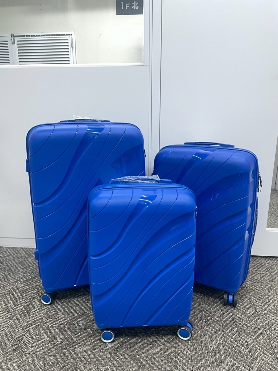 軽量4輪キャスター(3サイズ込・ブルー) 3サイズ込み、約39×56×21.5cm 約43×65×26、49×75×29.5cm