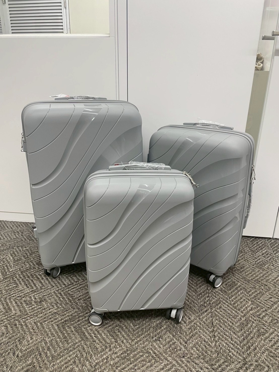 軽量4輪キャスター(3サイズ込・グレー) 3サイズ込み、約39×56×21.5cm 約43×65×26、49×75×29.5cm