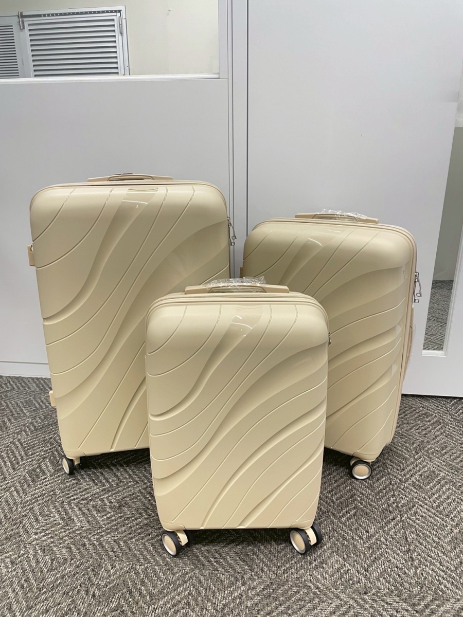 軽量4輪キャスター(3サイズ込・ベージュ 3サイズ込み、約39×56×21.5cm 約43×65×26、49×75×29.5cm